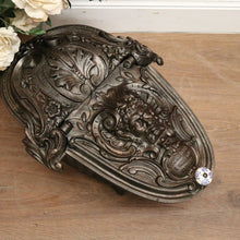 Load image into Gallery viewer, x SOLD Antique French Cast Iron Coal Scuttle, Kindling Box, Greenman Detail. B11528