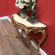 Load image into Gallery viewer, x SOLD Antique Italian Console Table, Hall Table. Gilt Timber and Gesso Table with Marble Top. B11386