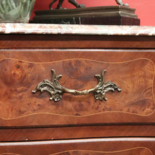 Load image into Gallery viewer, x SOLD Antique French Chest of Drawers, Marble Top Inlaid Two Drawer Hall Cabinet. B11332