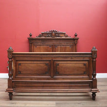 Load image into Gallery viewer, x SOLD Antique French Walnut Double Bed, including Side Rails, Slats, Headboard, and Foot. B11533