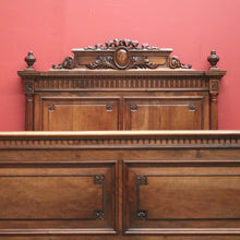 Load image into Gallery viewer, x SOLD Antique French Walnut Double Bed, including Side Rails, Slats, Headboard, and Foot. B11533