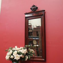 Load image into Gallery viewer, Antique English Mirror, Mahogany and Flame Mahogany Wall Mirror. B11296