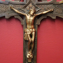 Load image into Gallery viewer, x SOLD Antique French Crucifix, Wall Hanging Christ on the Cross, Home Devotion Crucifix. B11607