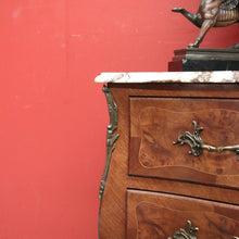 Load image into Gallery viewer, x SOLD Antique French Chest of Drawers, Marble Top Inlaid Two Drawer Hall Cabinet. B11332