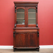 Load image into Gallery viewer, x SOLD Antique Australian Cedar Two-Height Bookcase or China Cabinet with Shield Doors. B11777
