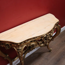 Load image into Gallery viewer, x SOLD Antique Italian Console Table, Hall Table. Gilt Timber and Gesso Table with Marble Top. B11386