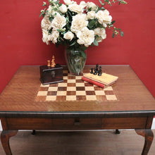 Load image into Gallery viewer, x SOLD Antique Australian Chess Table with Carved Timber Chess Pieces. Australian Maple. B11976