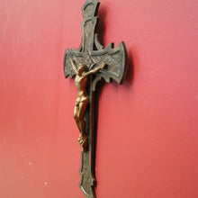 Load image into Gallery viewer, x SOLD Antique French Crucifix, Wall Hanging Christ on the Cross, Home Devotion Crucifix. B11607
