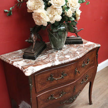 Load image into Gallery viewer, x SOLD Antique French Chest of Drawers, Marble Top Inlaid Two Drawer Hall Cabinet. B11332