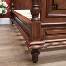 Load image into Gallery viewer, x SOLD Antique French Walnut Double Bed, including Side Rails, Slats, Headboard, and Foot. B11533