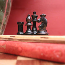 Load image into Gallery viewer, x SOLD Antique Australian Chess Table with Carved Timber Chess Pieces. Australian Maple. B11976