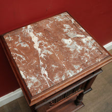 Load image into Gallery viewer, x SOLD Antique French rosewood and Marble Top Single Drawer Bedside Cabinet or Lamp Table B11996