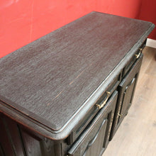 Load image into Gallery viewer, x SOLD Antique French Oak Two-Door Sideboard, Hall Cabinet, French Black. B12053