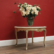Load image into Gallery viewer, x SOLD Vintage French Circular Hand-painted Coffee Table, Cane Insert, Glass Top. B11580