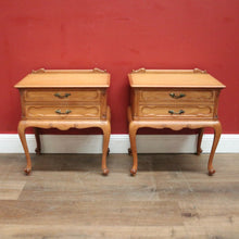 Load image into Gallery viewer, x SOLD A Pair of Antique French Lamp Side Tables or 2 Drawer Bedside Tables. B11804