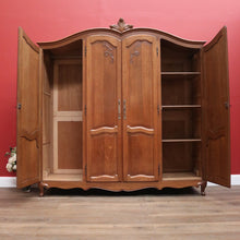 Load image into Gallery viewer, x SOLD Antique French Armoire or Wardrobe, Four-Door Linen Cabinet Storage Cupboard. B11553