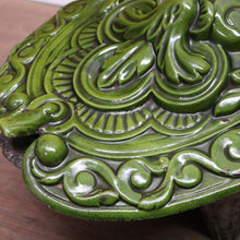 Load image into Gallery viewer, x SOLD Antique French Cast Iron Coal Bucket with a Green Enamel Lid and a Brass Coal Shovel. B11652