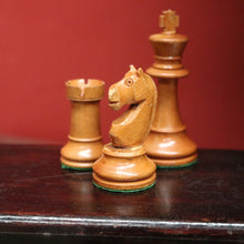 Load image into Gallery viewer, Antique Australian Chess Table with Carved Timber Chess Pieces. Australian Maple. B11976
