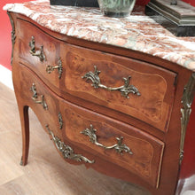 Load image into Gallery viewer, x SOLD Antique French Chest of Drawers, Marble Top Inlaid Two Drawer Hall Cabinet. B11332