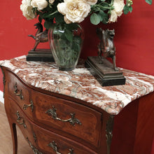 Load image into Gallery viewer, x SOLD Antique French Chest of Drawers, Marble Top Inlaid Two Drawer Hall Cabinet. B11332