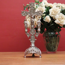 Load image into Gallery viewer, x SOLD Antique French Crucifix, Silver Plate Home Worship Christ on Cross. Religion. B11397