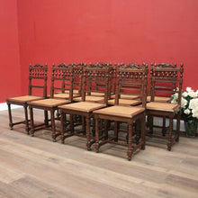 Load image into Gallery viewer, Set of 12 Antique French Dining Chairs or Oak and Cane Kitchen Chairs. B11959
