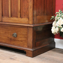 Load image into Gallery viewer, x SOLD Antique English Oak Two-Door Wardrobe, Gentleman's Cabinet, Campaign Handle Clock Cupboard. B11967