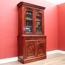 Load image into Gallery viewer, Antique Australian Cedar Bookcase or Two-height China Cabinet - Full Cedar. B12059
