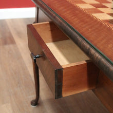 Load image into Gallery viewer, x SOLD Antique Australian Chess Table with Carved Timber Chess Pieces. Australian Maple. B11976