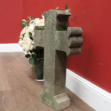 Load image into Gallery viewer, x SOLD Antique French Bluestone Cross, Religious Ornament, Home Devotion Cross. B11859