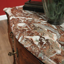 Load image into Gallery viewer, x SOLD Antique French Chest of Drawers, Marble Top Inlaid Two Drawer Hall Cabinet. B11332