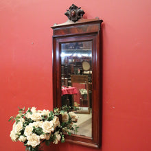 Load image into Gallery viewer, Antique English Mirror, Mahogany and Flame Mahogany Wall Mirror. B11296