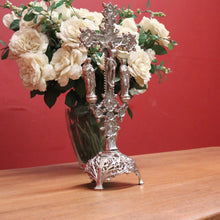 Load image into Gallery viewer, x SOLD Antique French Crucifix, Silver Plate Home Worship Christ on Cross. Religion. B11397