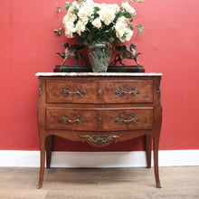 Load image into Gallery viewer, x SOLD Antique French Chest of Drawers, Marble Top Inlaid Two Drawer Hall Cabinet. B11332