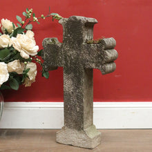 Load image into Gallery viewer, x SOLD Antique French Bluestone Cross, Religious Ornament, Home Devotion Cross. B11859