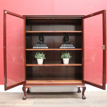 Load image into Gallery viewer, x SOLD Antique Bell Bros, Australian Cedar Two-Door China Cabinet or Display Cupboard. B11759