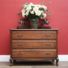 Load image into Gallery viewer, x SOLD French Entry or Foyer Chest, Three Drawer Chest of Drawers with Brass Handles. B11914