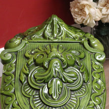 Load image into Gallery viewer, x SOLD Antique French Cast Iron Coal Bucket with a Green Enamel Lid and a Brass Coal Shovel. B11652