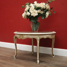 Load image into Gallery viewer, x SOLD Vintage French Circular Hand-painted Coffee Table, Cane Insert, Glass Top. B11580