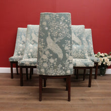 Load image into Gallery viewer, x SOLD Set of Six Vintage Dinning Chairs or Kitchen Chairs, High Back, Cushion Seat Comfort, Peacock Design. B11989