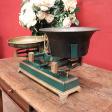 Load image into Gallery viewer, x SOLD French Force Cast Iron Market or Kitchen Scales with Brass Pans or Dishes, Decorative Display Piece. B11894