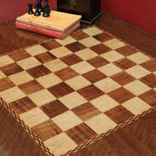 Load image into Gallery viewer, x SOLD Antique Australian Chess Table with Carved Timber Chess Pieces. Australian Maple. B11976