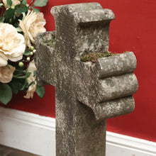 Load image into Gallery viewer, x SOLD Antique French Bluestone Cross, Religious Ornament, Home Devotion Cross. B11859