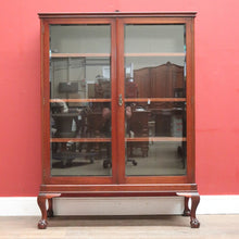 Load image into Gallery viewer, x SOLD Antique Bell Bros, Australian Cedar Two-Door China Cabinet or Display Cupboard. B11759