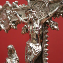 Load image into Gallery viewer, x SOLD Antique French Crucifix, Silver Plate Home Worship Christ on Cross. Religion. B11397
