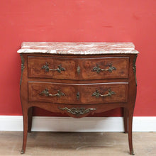 Load image into Gallery viewer, x SOLD Antique French Chest of Drawers, Marble Top Inlaid Two Drawer Hall Cabinet. B11332