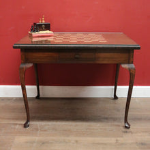Load image into Gallery viewer, x SOLD Antique Australian Chess Table with Carved Timber Chess Pieces. Australian Maple. B11976