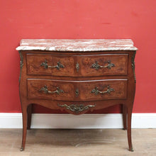 Load image into Gallery viewer, x SOLD Antique French Chest of Drawers, Marble Top Inlaid Two Drawer Hall Cabinet. B11332