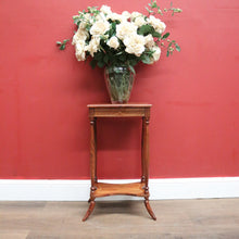 Load image into Gallery viewer, Antique French Walnut and Marquetry Top Side Table or Lamp Table with a Tier Base. B11824
