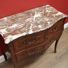 Load image into Gallery viewer, x SOLD Antique French Chest of Drawers, Marble Top Inlaid Two Drawer Hall Cabinet. B11332